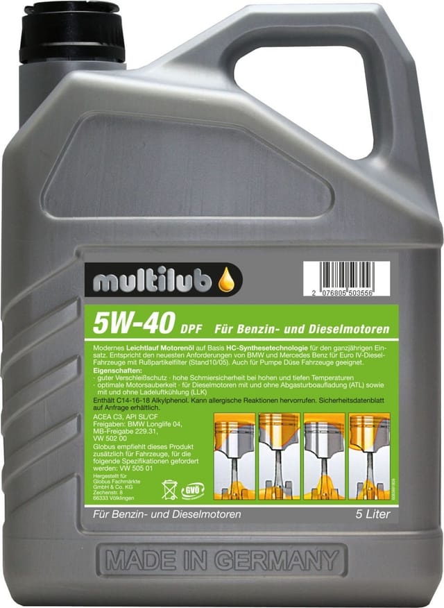 Motoröl 5w-40 Dpf 5l Motoröl - Multilub