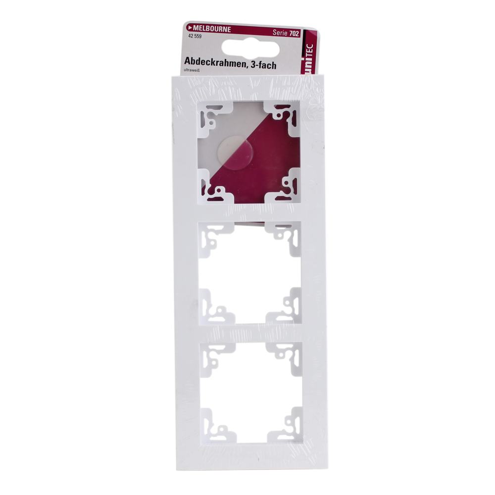 Abdeckrahmen 3-fach Melbourne S702 Ultraweiß Rahmen Blende - Unitec Bild 2
