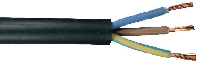Gummileitung H05rr-f 3 X 1,5 - 25 Meter, Schwarz Kabel & Leitungen