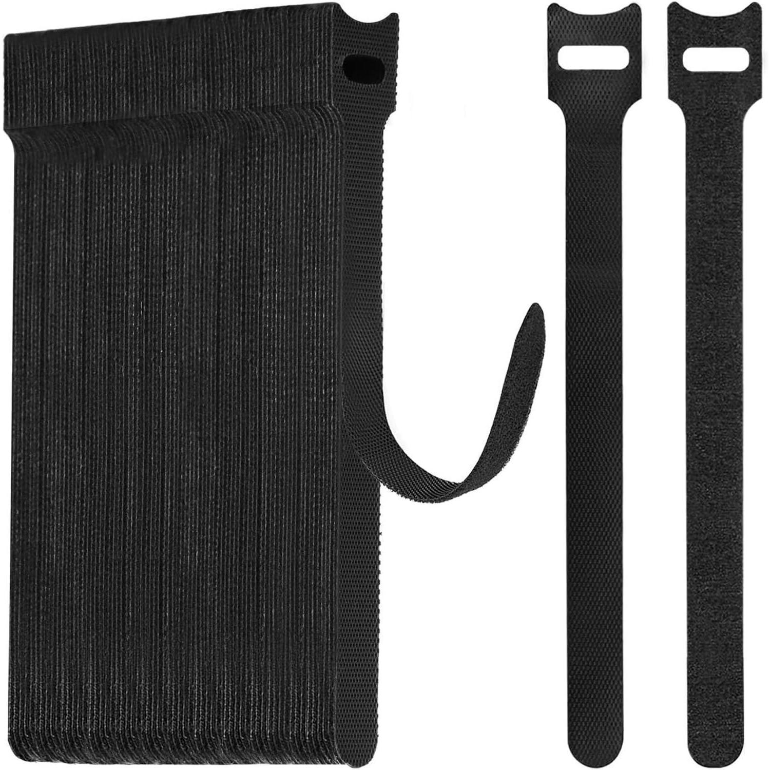 Klett Kabelbinder 10cm Wiederverwendbar Für Kabelmanagement, 80 Stück, Schwarz