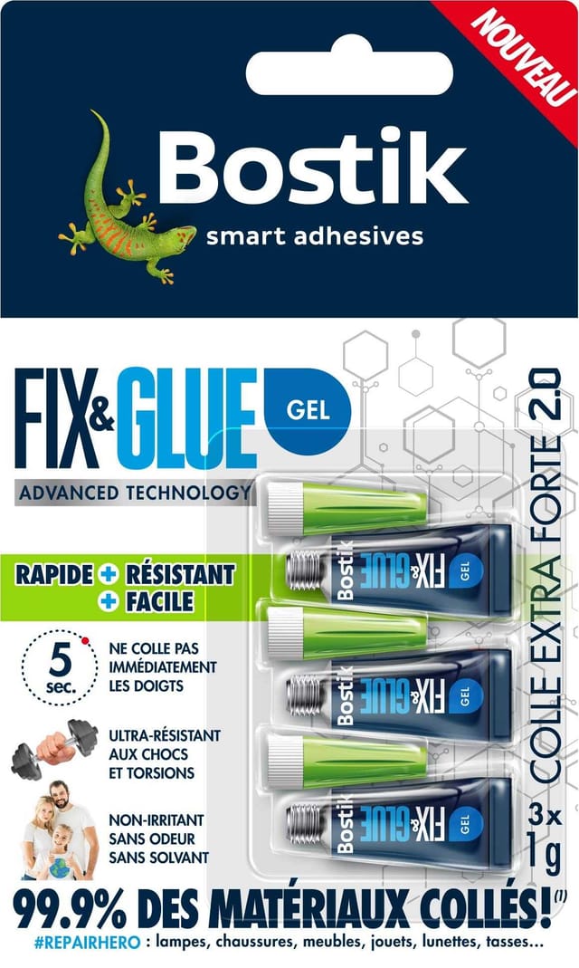 Sader Fix & Glue Gel-kleber Transparent 3 Tuben 1g