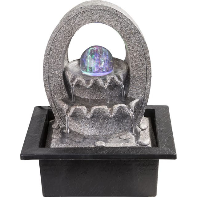 Rgb Led Zimmer Tisch Brunnen Farbwechsel Lampe Wohn Raum Dekoration Grau Globo 93020