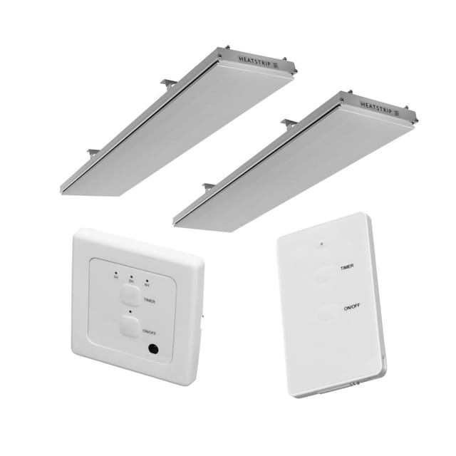 Heizstrahler Indoor 2x 1200 Watt Wandheizstrahler Terrassenstrahler Infrarot - Heatstrip