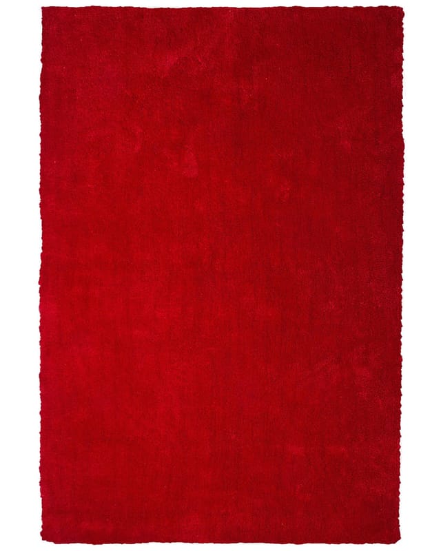 Beliani - Teppich Rot Polyester 160 X 230 Cm Rechteckig Hochflor Modern Maschinengetuftet Fußbodenheizung Geeignet Wohnzimmer Schlafzimmer Flur