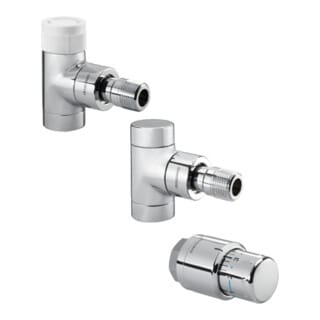 Oventrop - Baureihe E/unis Anschluss-set Dn 15 Eckform, Verchromt