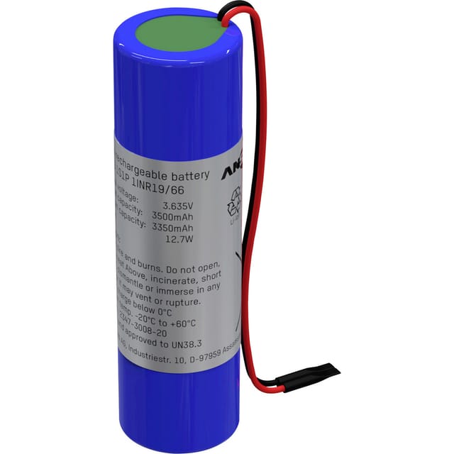 1s1p Akkupack 1x 18650 Kabel Li-ion 3.63v 3500mah Akkupack X Li-ion 3.63 V 3500 Mah - Ansmann