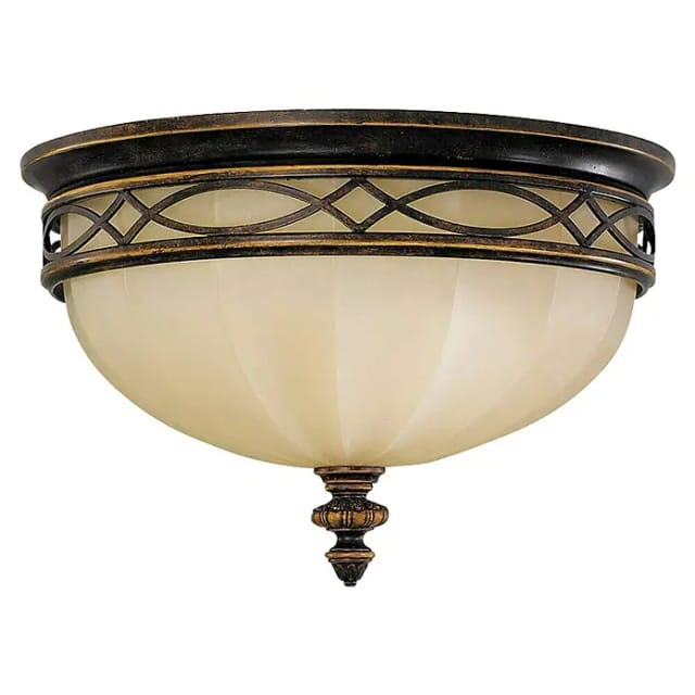 Elstead - Drawing Room - 3 Light Flush Deckenleuchte Walnuss, E27