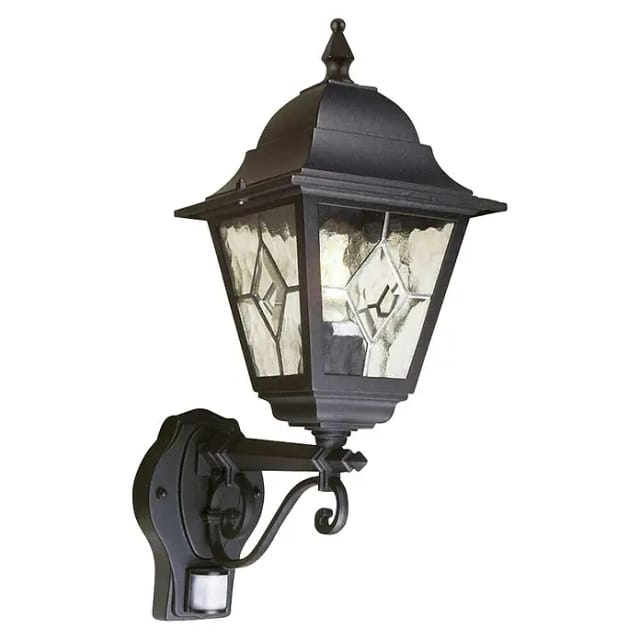 Elstead Norfolk - 1 Licht Außenbewegungssensor Laterne Licht Schwarz Ip43, E27