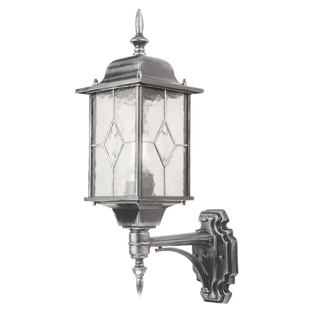 Elstead Wexford - 1 Licht Außenwandlaterne Licht Schwarz Silber Ip43, E27