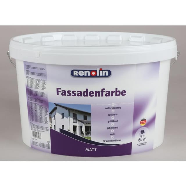 10l Fassadenfarbe Weiß Haus Streichen 60m² Hohe Deckkraft