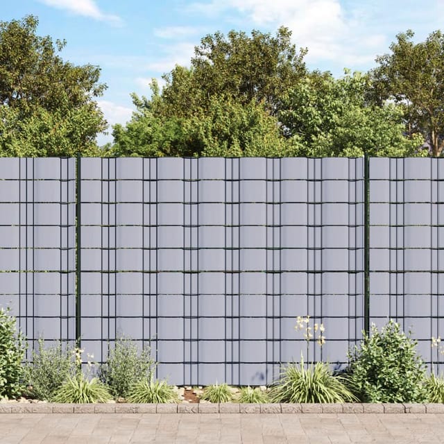 Gartenzaun-sichtschutz Pvc 70×0,19 M Hellgrau Vidaxl