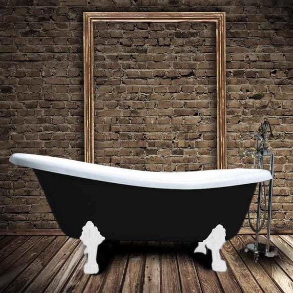 Rogier&mothes - Freistehende Gusseisen Badewanne Livingston Schwarz Füße Weiss 170