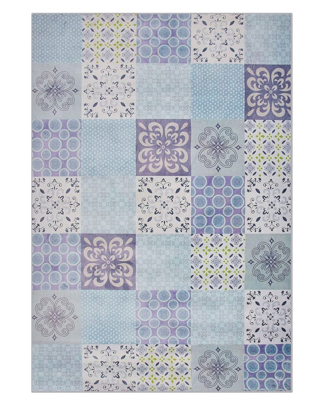 Beliani - Teppich Bunt 140 X 200 Cm Kurzflor Mit Dekorativem Mosaik Patchwork Rechteckig Bedruckt Modern