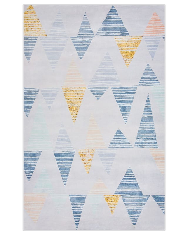 Beliani - Teppich Bunt 140 X 200 Cm Dreieck Motiv Bedruckt Geometrisches Muster Rechteckig Modern