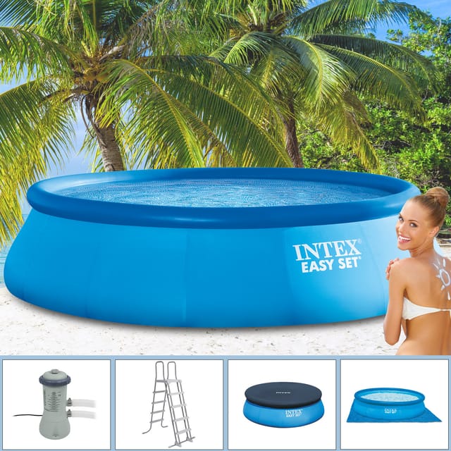 Easy Set Pool 457 X 107 Cm Komplettset Rundpool Mit Zubehör - Intex