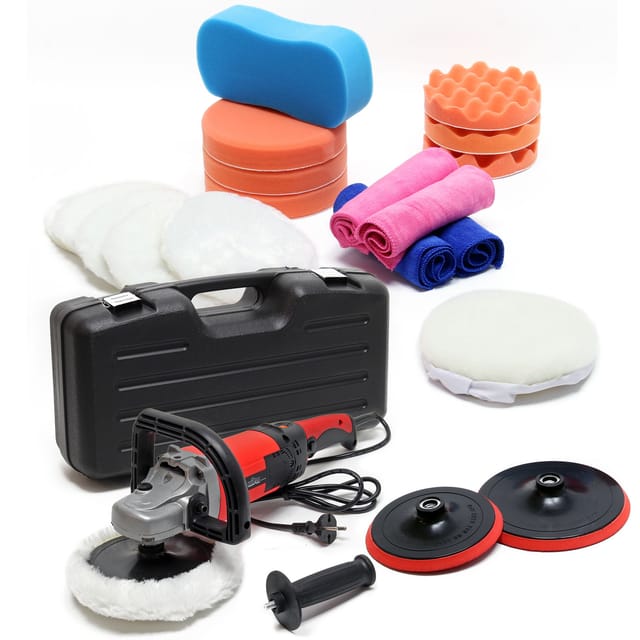 Xpotool - Wiltec Poliermaschine Set Aus 26 Teilen 1500w Bis 3000 U/min, Schleifgerät Mit 6 Stufen Inkl. Vieler Aufsätze Und Koffer, Tellerschleifer, Rotationsschleifer