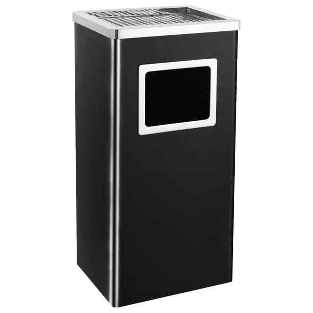 Mülleimer Mit Aschenbecher Hotel 45 L Stahl Schwarz - Vidaxl
