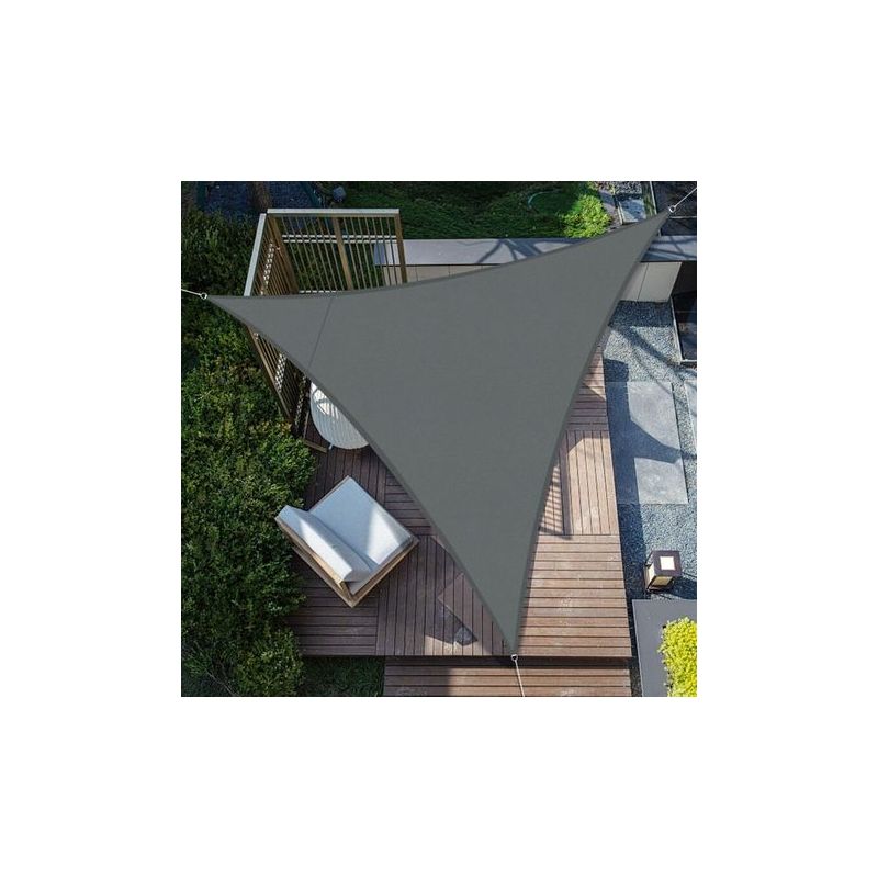 Dreieckiges Sonnensegel 4x4x4m Wasserdicht Uv Schutz Fur Terrasse Garten Balkon Au Enbereich Anthrazitgrau
