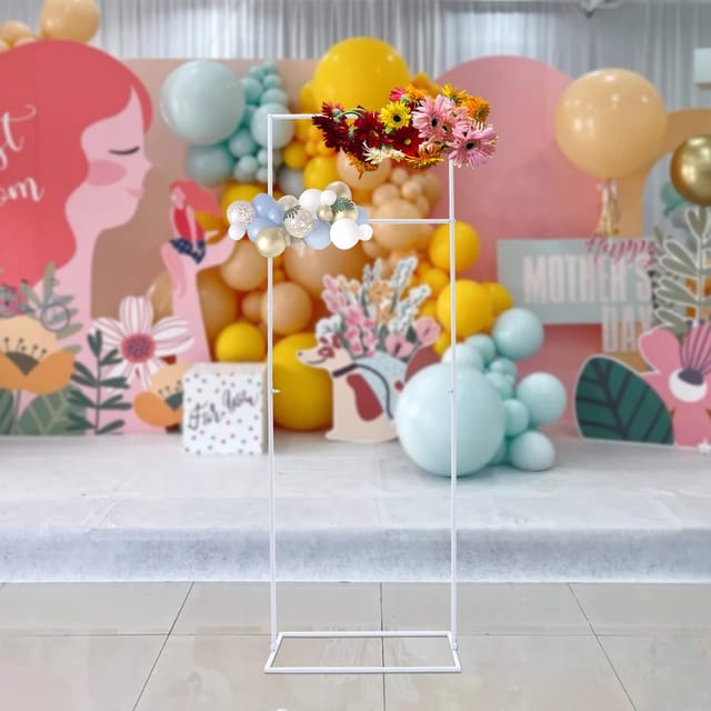 Hochzeitsbogenhalter Für Zeremonien, 53 32 155 Cm Weißer Rechteckiger Ballonbogen-halter Für Hochzeitsgeburstagsparty Jubiläumsdekoration
