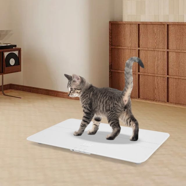 Digitale Waage Für Hunde Und Katzen, Große Waage Für Hunde, Maximale Kapazität 220 Pfund, Wiederaufladbare Version, 3 Wiege-modi (pfund, Kg, St), Genauigkeit 10 G, 27,16 X 12,99 Zoll