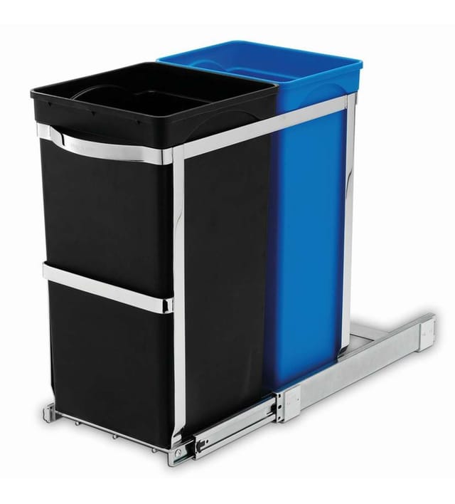 Simplehuman - Mülleimern - Einbaumülleimer, Geteilt, 20/15 L Cw1016