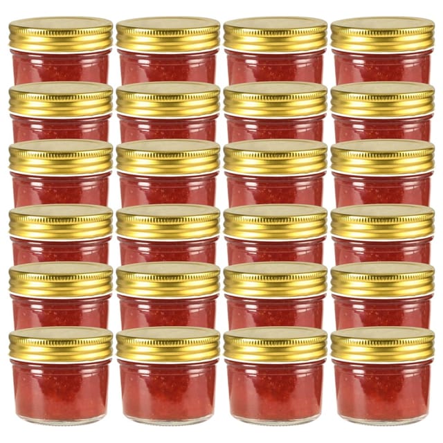 Marmeladengläser Mit Goldenen Deckeln 24 Stk. 110 Ml Vidaxl