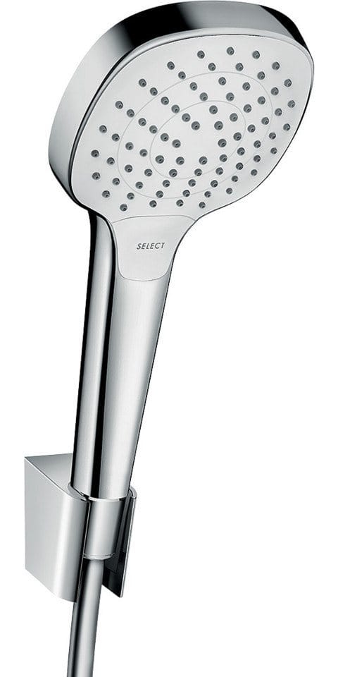 Hansgrohe - Croma Select E - Duschkopf Vario Porter, Set 1,60 M, Weiß / Verchromt 26413400