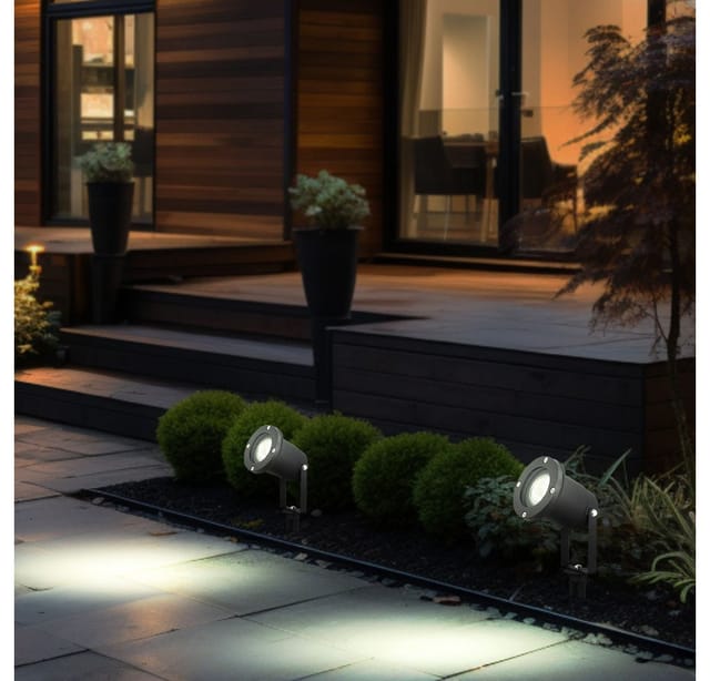 Außen Steck Leuchte Balkon Rasen Strahler Fernbedienung Im Set Inklusive Rgb Led Leuchtmittel