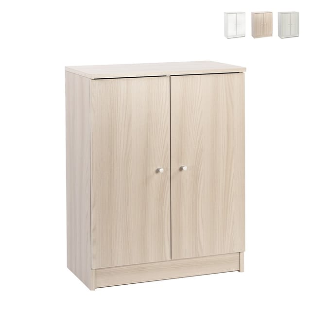 Niedriger Mehrzweck-kleiderschrank Mit Zwei Türen Light Elm 62x34x H80 Cm