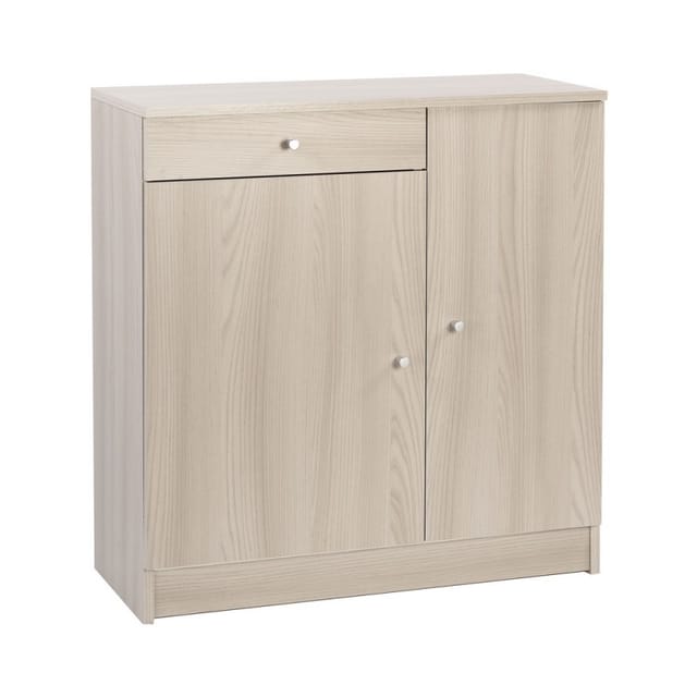 Niedriger Mehrzweck-kleiderschrank Mit Zwei Türen Und Einer Schublade Light Elm 77x34x H80 Cm