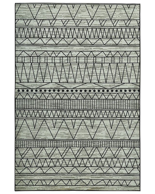 Beliani - Teppich Schwarz Mit Grau 160 X 230 Cm Mit Zickzack Muster Bedruckt Modern Landhausstil