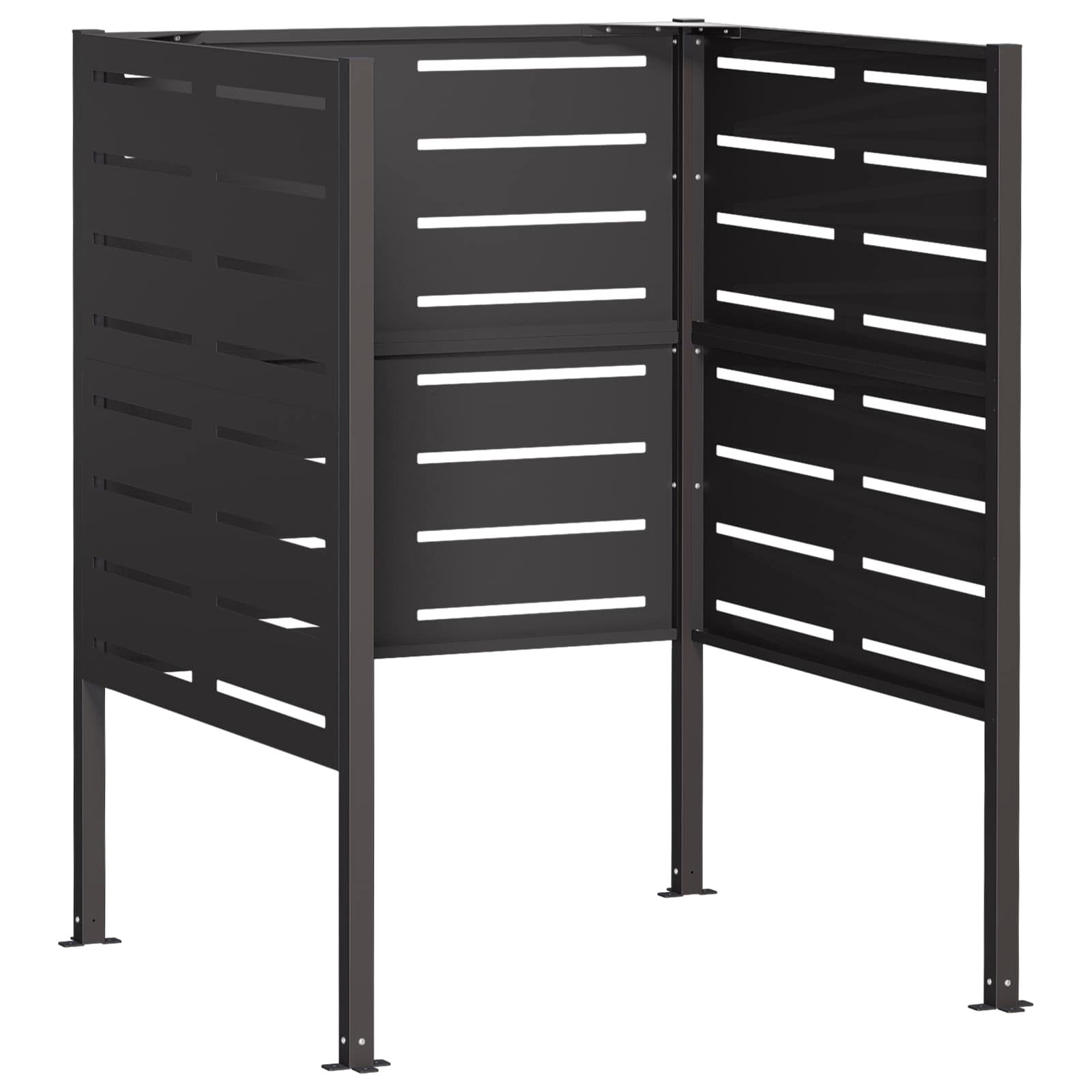 Mülltonnen-sichtschutz 85 X 85 X 113 Cm Stahl Schwarz Vidaxl