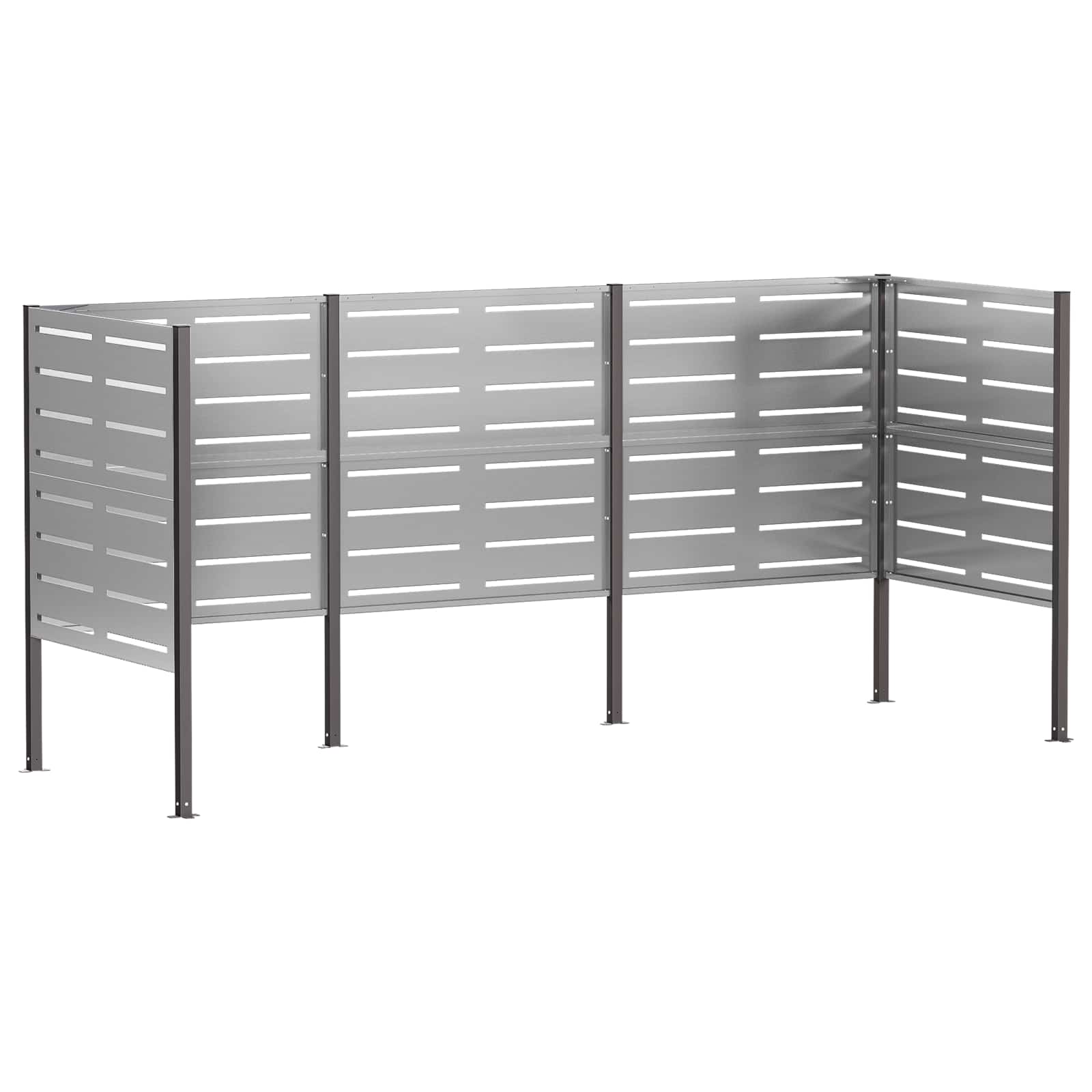 Mülltonnen-sichtschutz 249 X 85 X 113 Cm Verzinkter Stahl Vidaxl