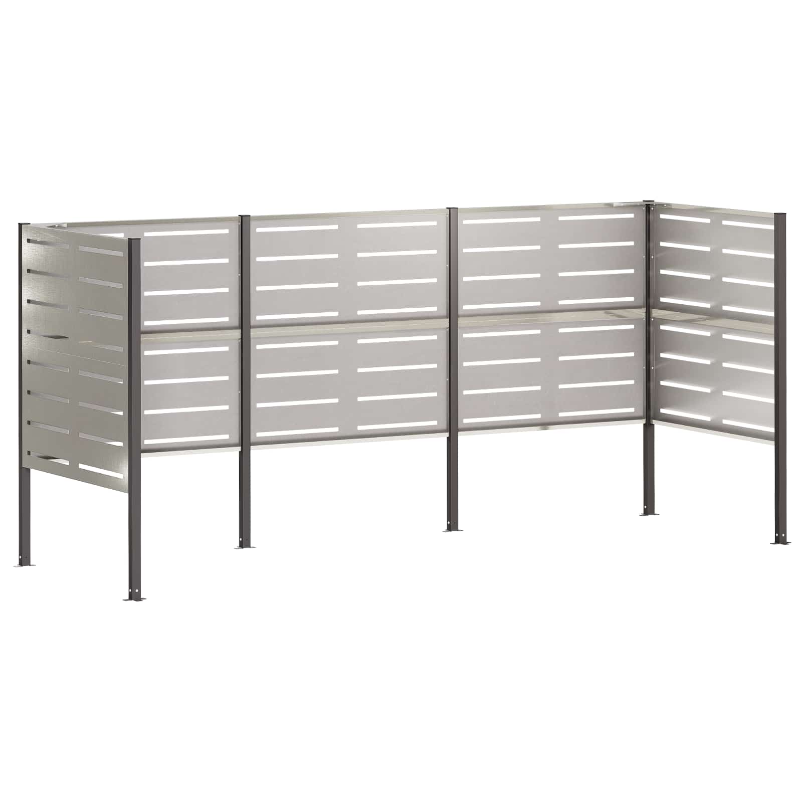 Mülltonnen-sichtschutz 249 X 85 X 113 Cm Edelstahl Silber Vidaxl
