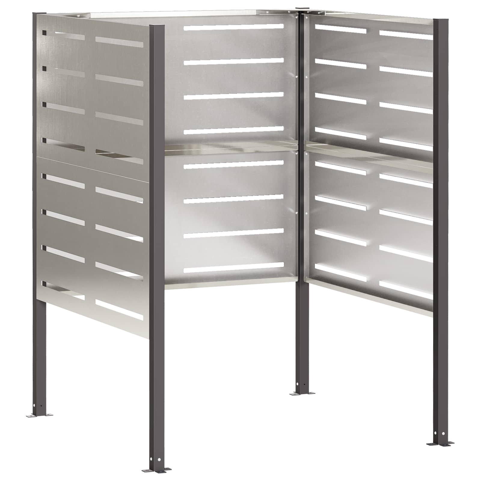 Mülltonnen-sichtschutz 85 X 85 X 113 Cm Edelstahl Silber Vidaxl