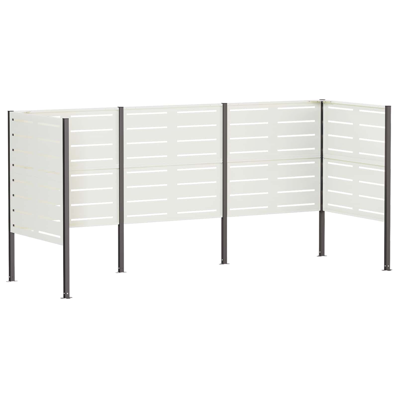 Mülltonnen-sichtschutz 249 X 85 X 113 Cm Stahl Weiß Vidaxl