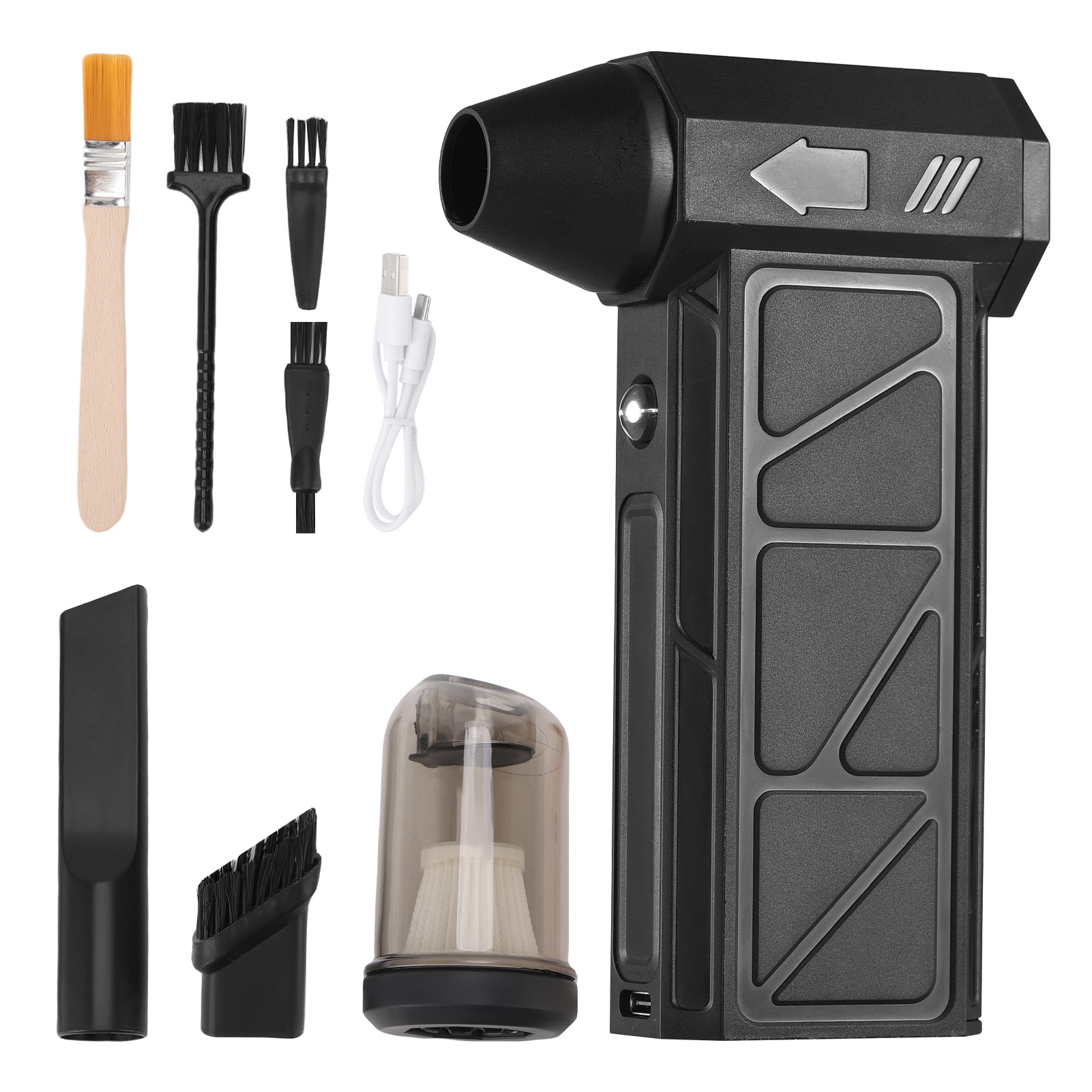 Tragbarer Super Turbo Campingventilator Staubwedel Schnee Und Wasserblaser Fur Auto Und Grill Wiederaufladbar 130 000 U Min Schwarz