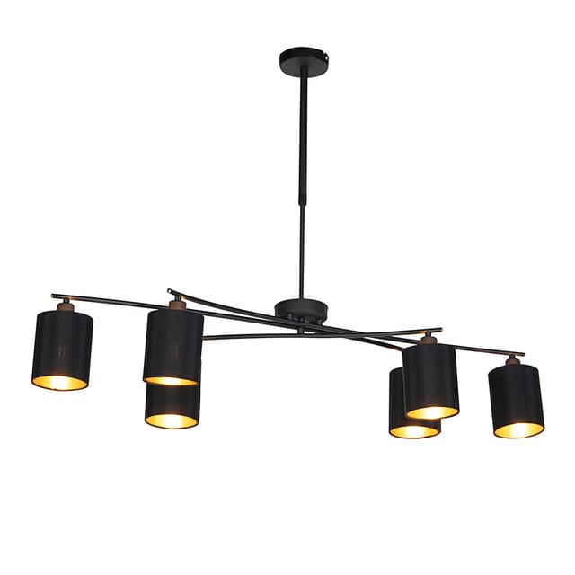 Moderne Hängelampe Schwarz Verstellbar 6-flammig – Lofty
