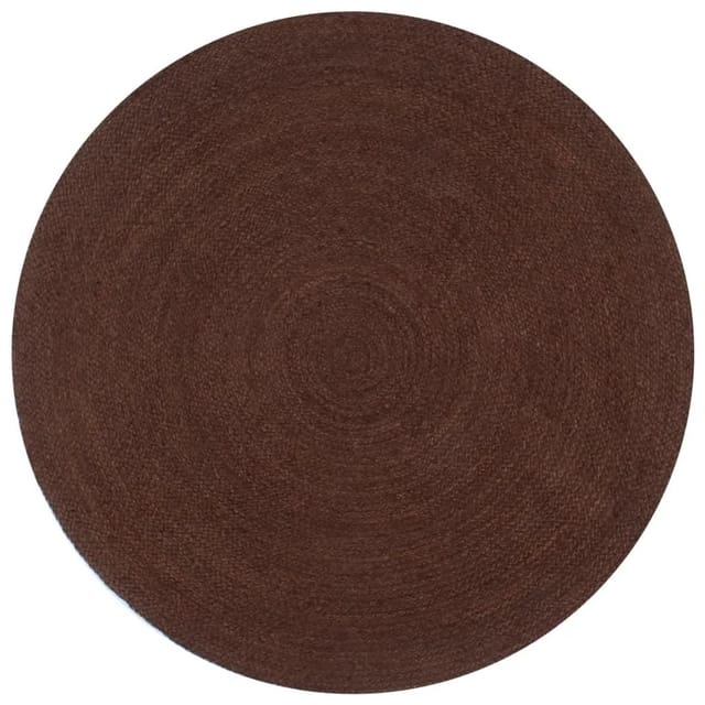 Teppich Handgefertigt Jute Rund 90 Cm Braun Vidaxl