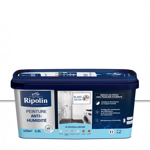Rip Etanch Anti-feuchtigkeitsfarbe, Ripolin Weiß 2,5 L Ripolin