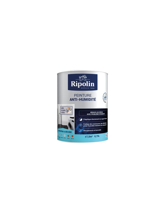 Ripolin Anti-feuchtigkeitsfarbe Grau Maus 0,75l - Ripolin