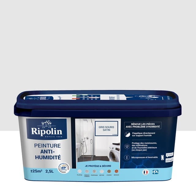 Ripolin Schimmelresistente Farbe Mausgrau 2,5 L
