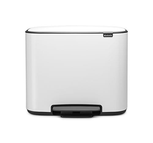 Brabantia - Bo Pedal - Abfalleimer, Edelstahl, Weiß, 36 Liter