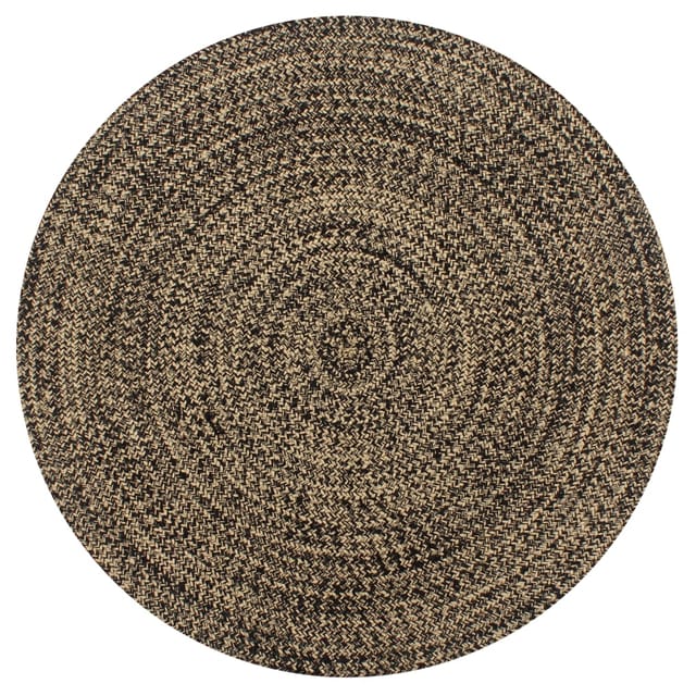 Teppich Handgefertigt Jute Schwarz Und Natur 90 Cm Vidaxl