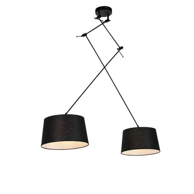 Hängelampe Mit Leinenschirm Schwarz 35 Cm - Blitz Ii Schwarz