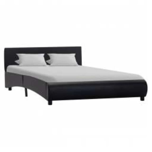 Bettgestell Mit Led Schwarz Kunstleder 140×200 Cm Vidaxl