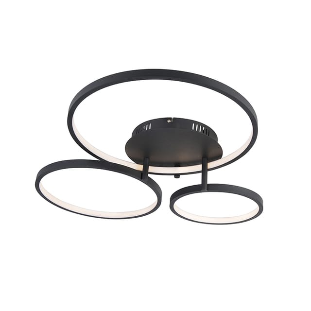 Moderne Deckenleuchte Schwarz Inkl. Led Und Dimmer - Rondas