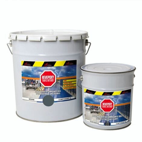 Zwei-komponenten-industrie-epoxid-beschichtung - Revepoxy Trafic Intensif - Basaltgrau Ral 7012 - Kit 25kg Bis Zu 50m² Für 2 Schichten - Basaltgrau Ral 7012