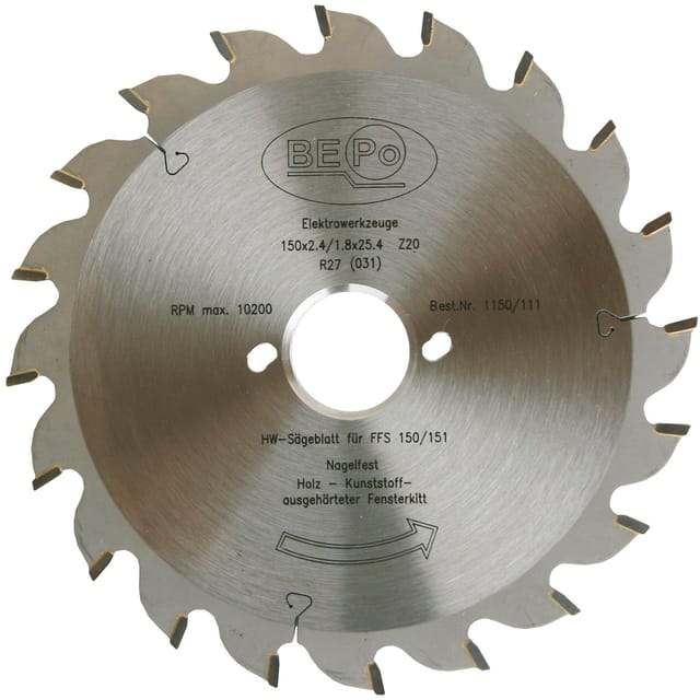 Bepo - Sägeblatt (holzsägeblatt) Ø 150 Mm Für Holz Und Ausgehärteter Kitt Hw