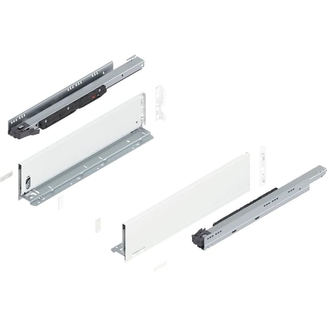 Blum - Legrabox Pure H K Schubladenschienen Set 1 Paar, 70kg 500mm Tip On Vollauszug, Seidenweiß